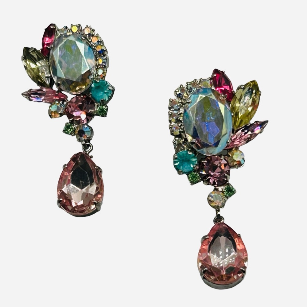 Verified D&E Juliana Pastel Rhinestone Brooch and Drop Earrings - Picture 8 of 13